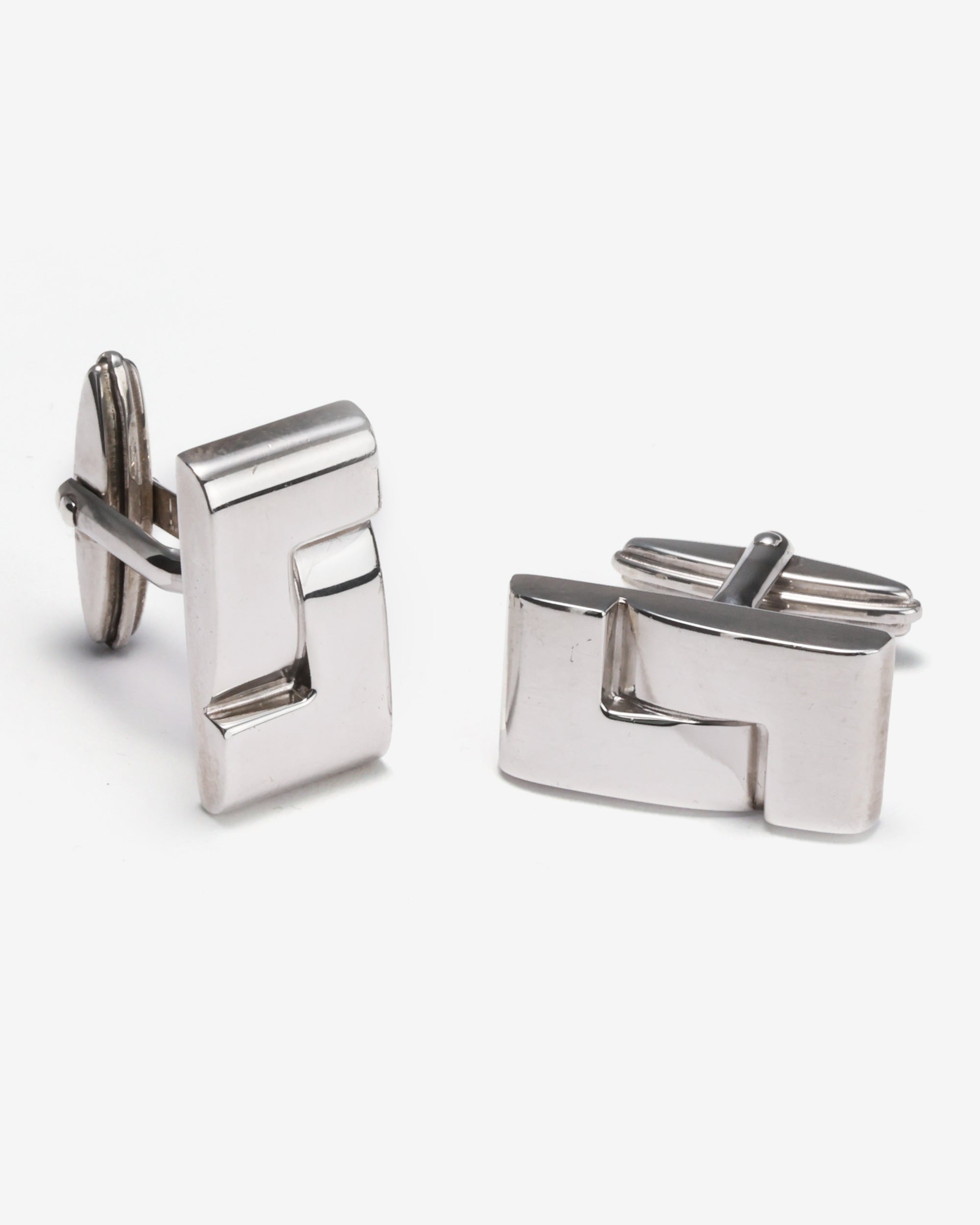Dunhill L-Shaped Silver Cufflinks