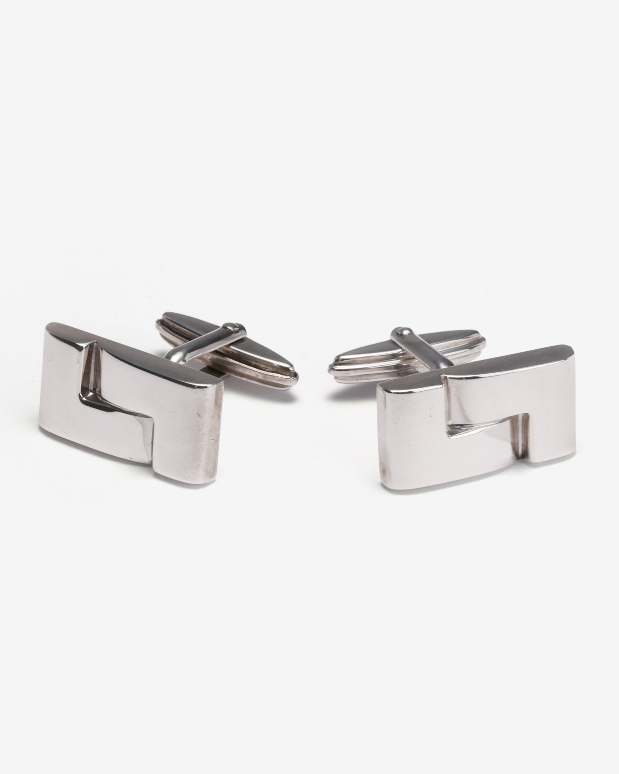 Dunhill L-Shaped Silver Cufflinks