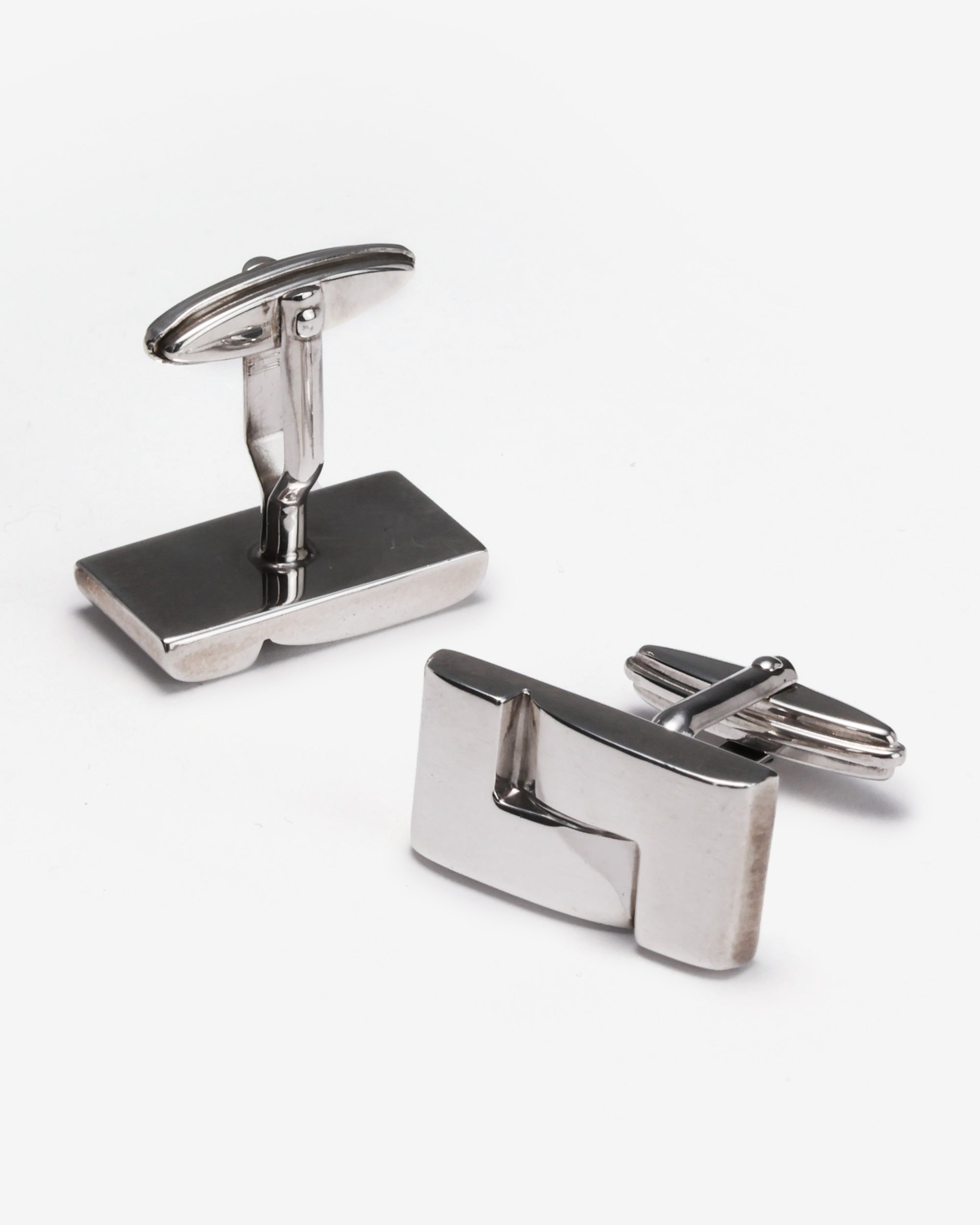 Dunhill L-Shaped Silver Cufflinks