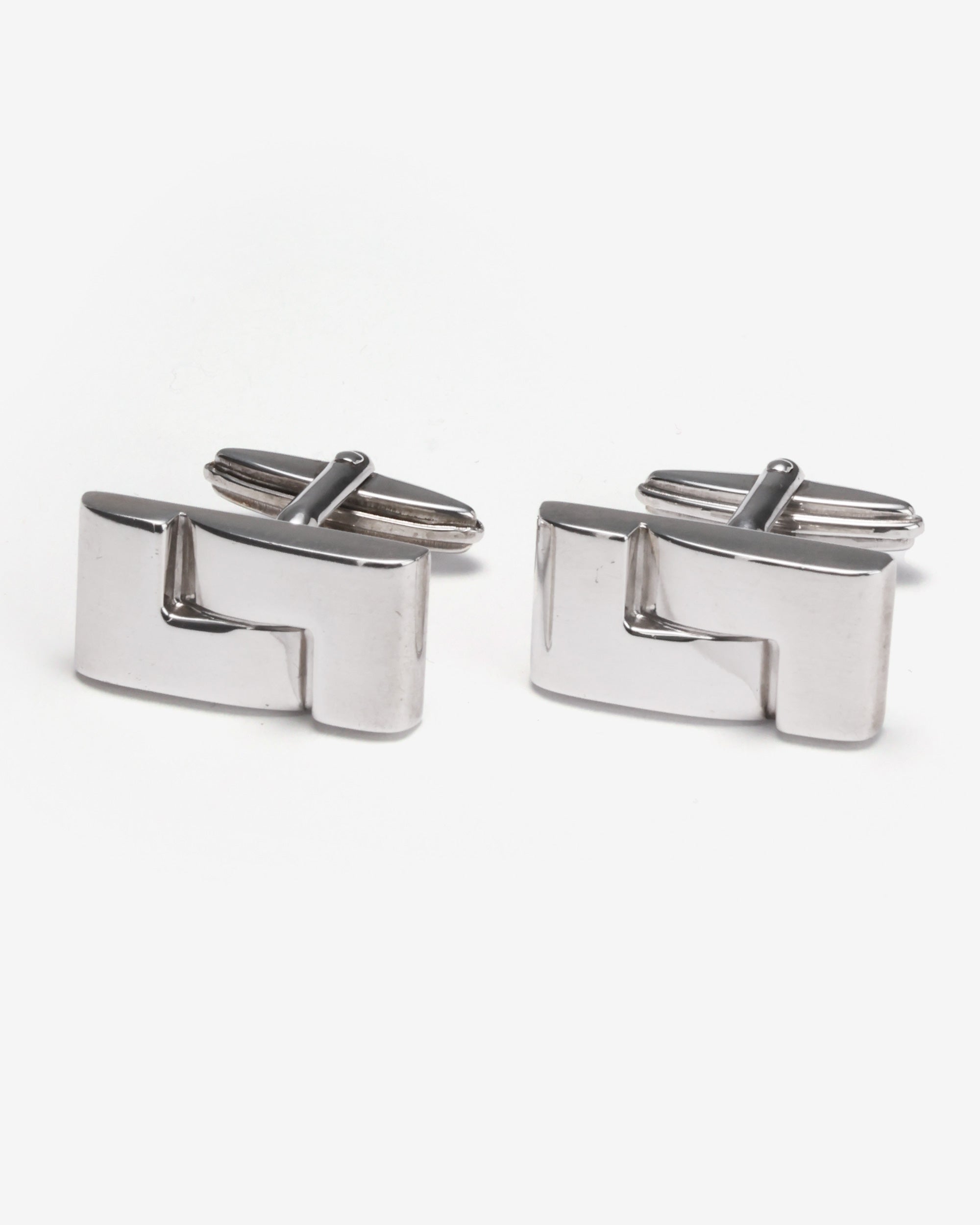 Dunhill L-Shaped Silver Cufflinks