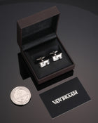 Dunhill L-Shaped Silver Cufflinks
