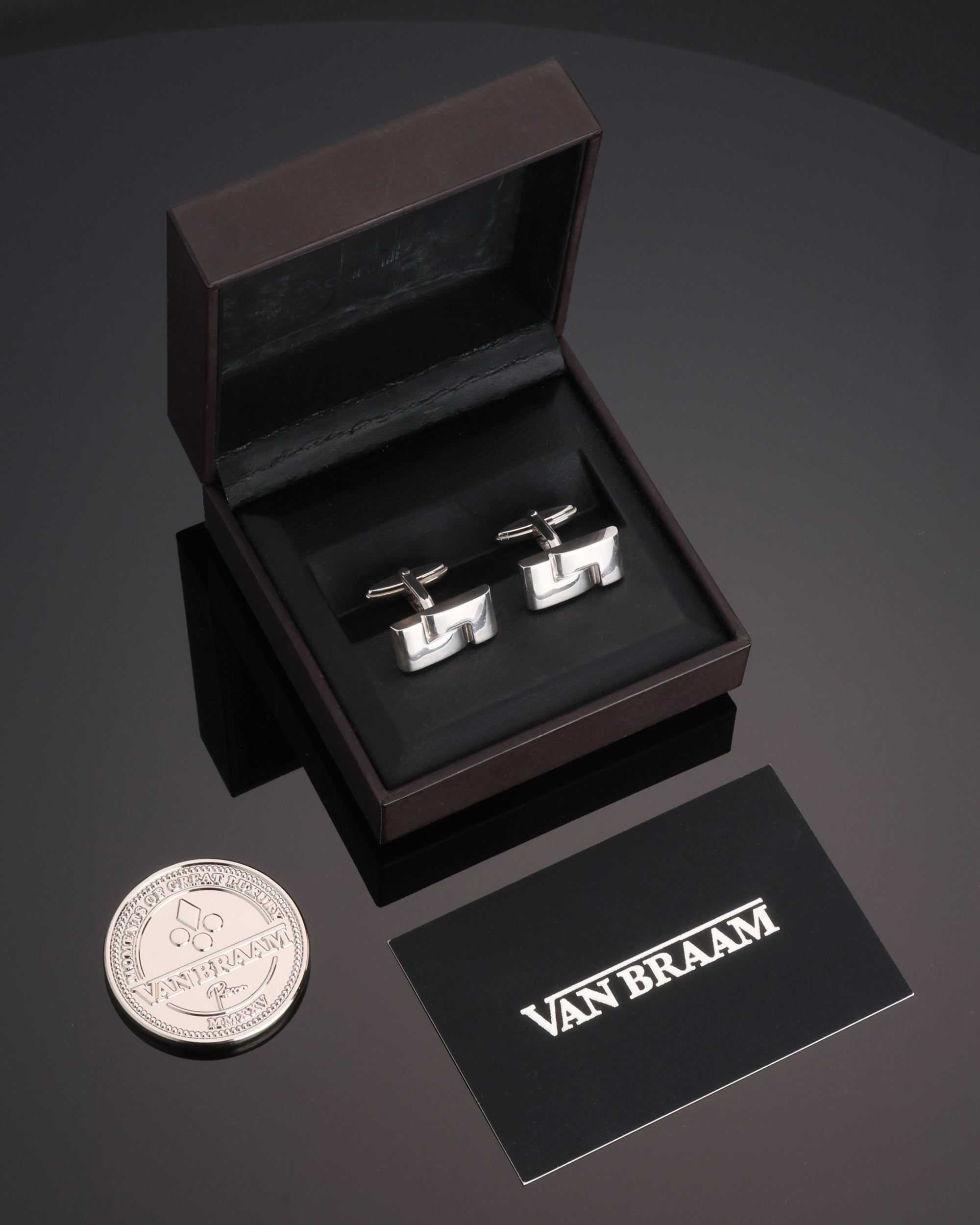 Dunhill L-Shaped Silver Cufflinks