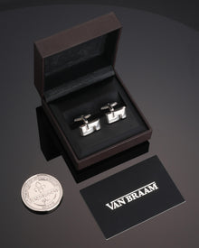Dunhill L-Shaped Silver Cufflinks