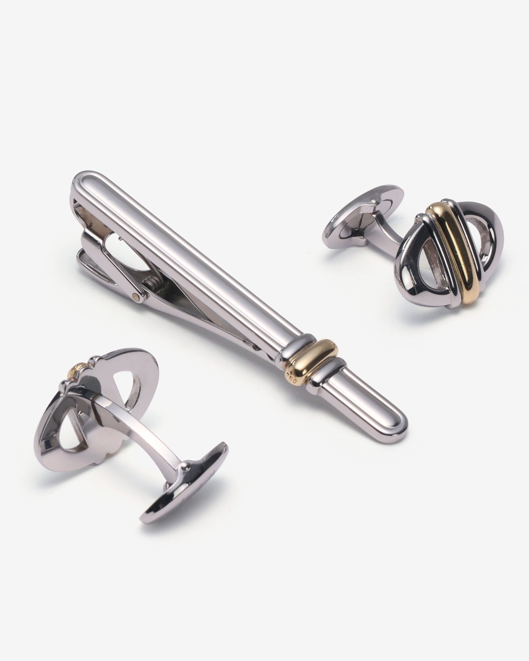 Dunhill L-förmige silberne Manschettenknöpfe