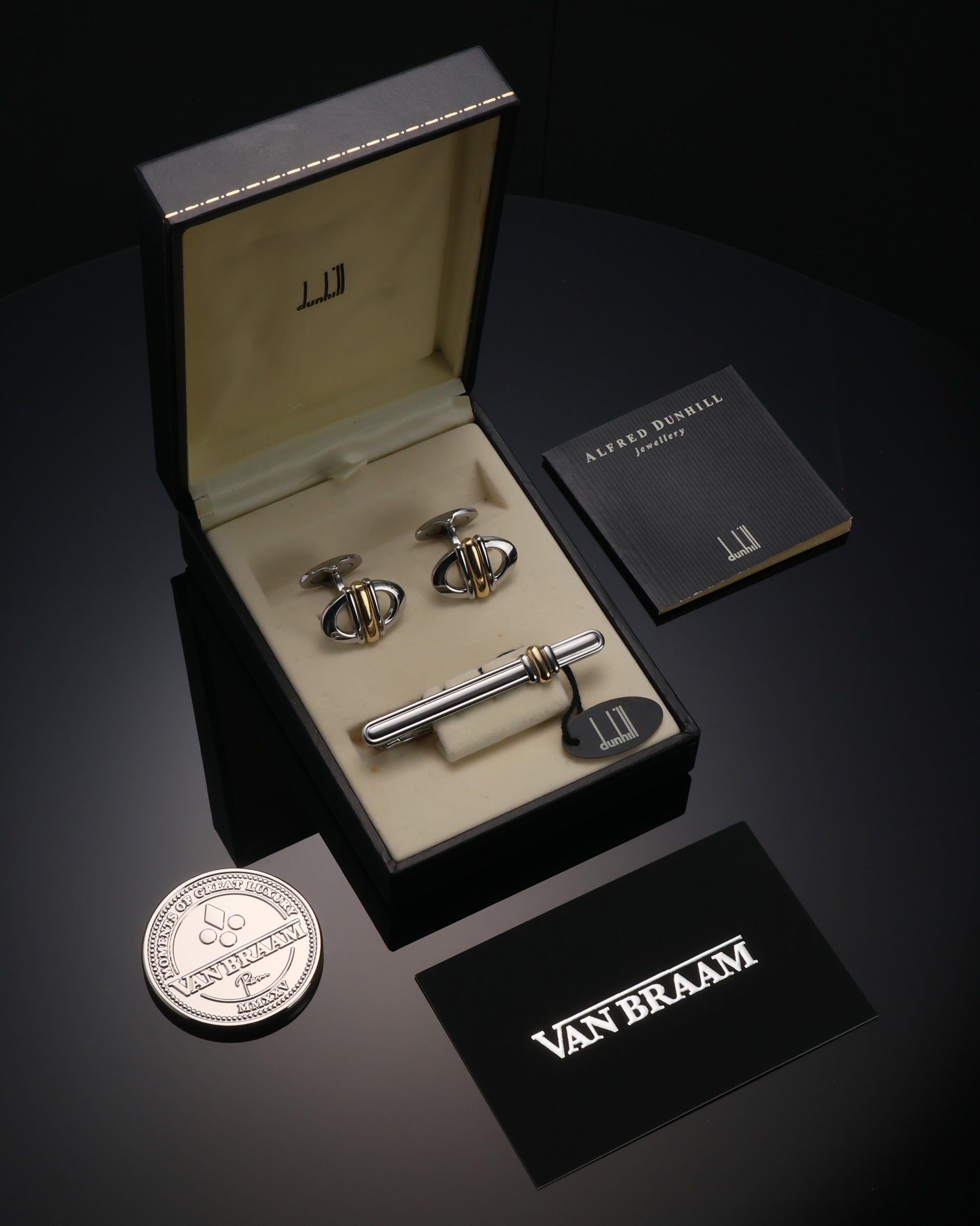 Dunhill L-förmige silberne Manschettenknöpfe