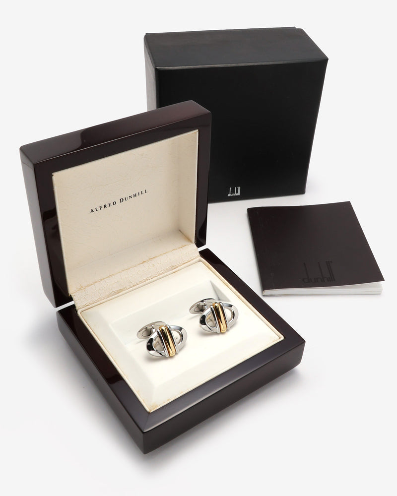 Dunhill L-förmige silberne Manschettenknöpfe