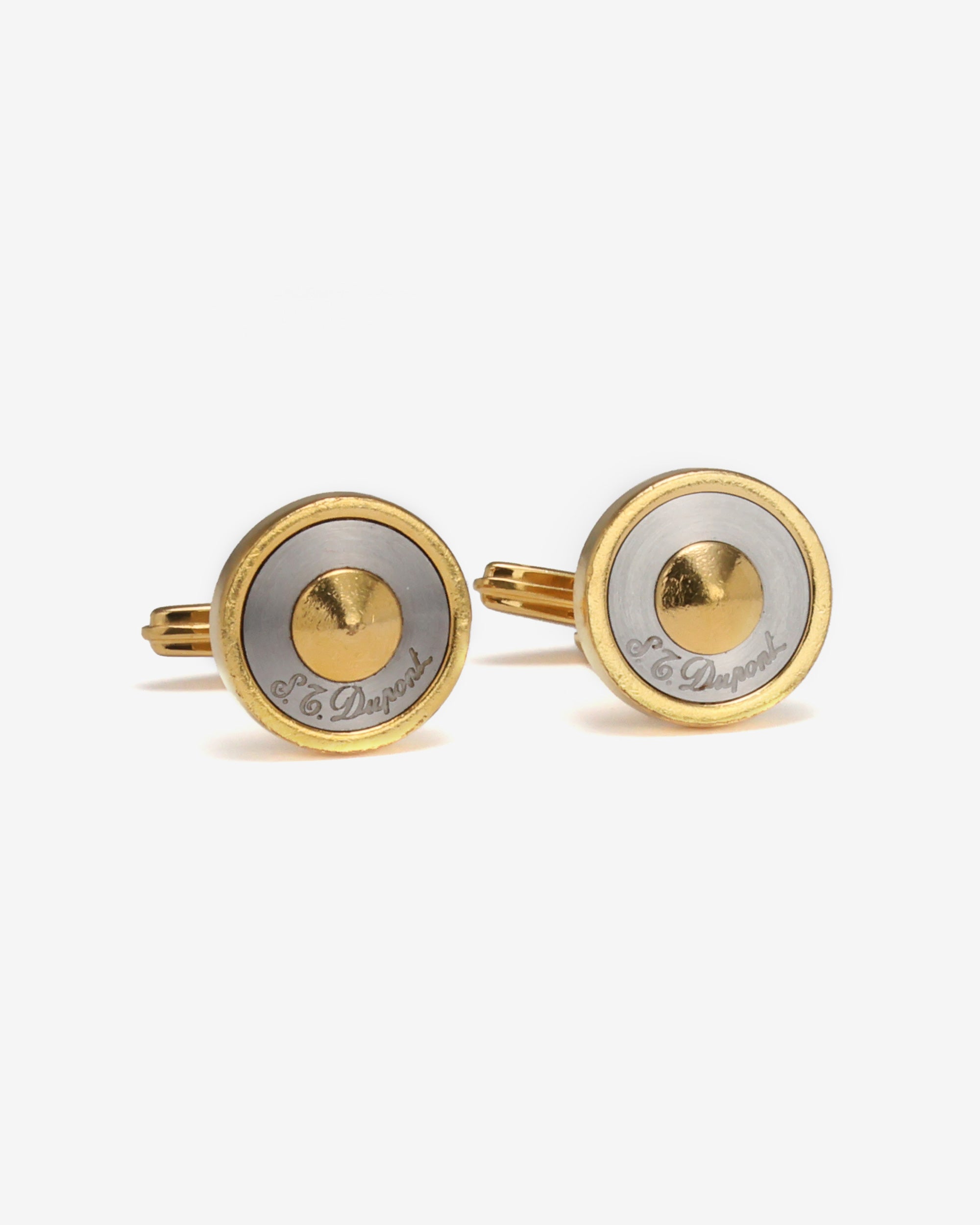 S.T. Dupont Gold Round Cufflinks | Van Braam