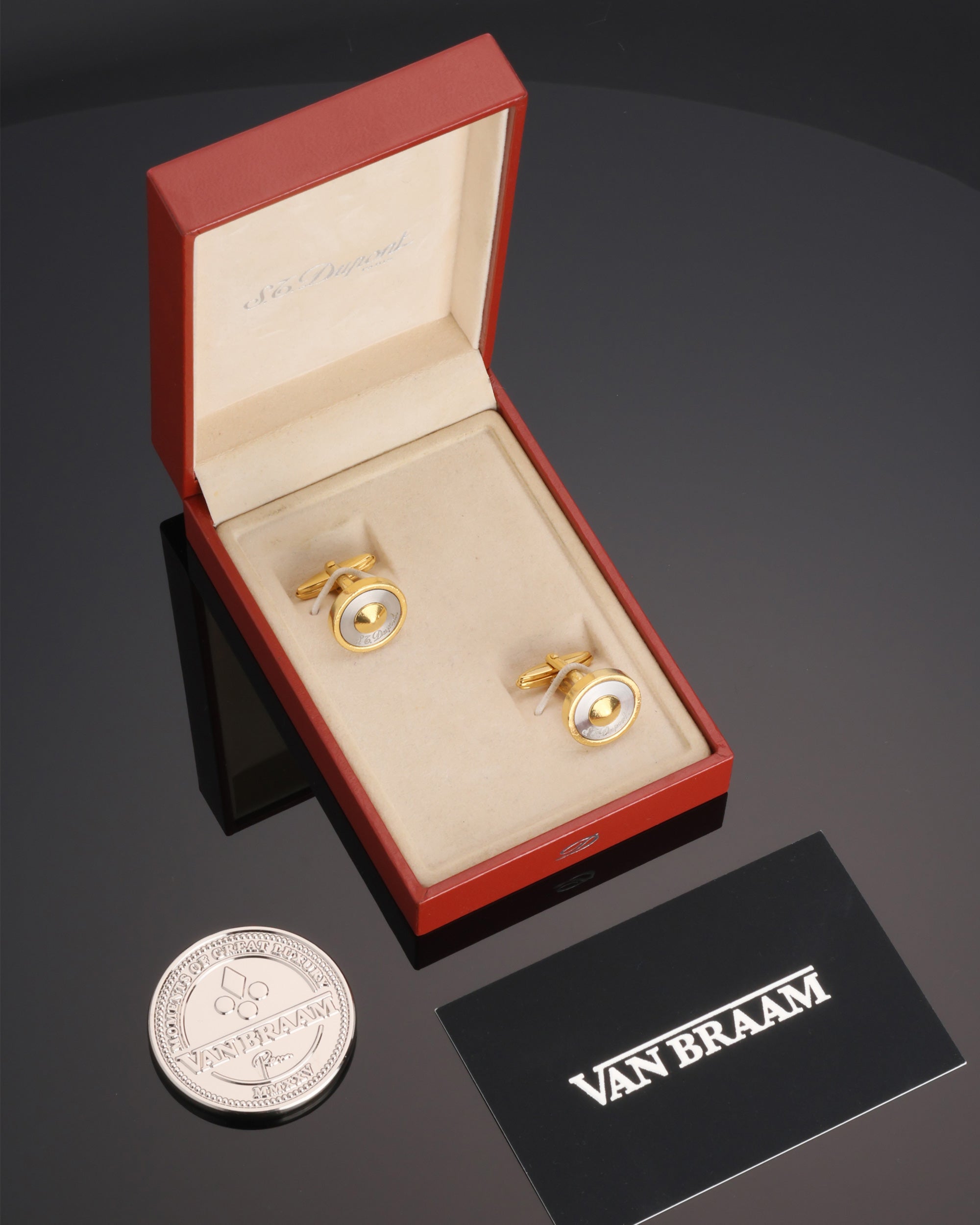 S.T. Dupont Gold Round Cufflinks